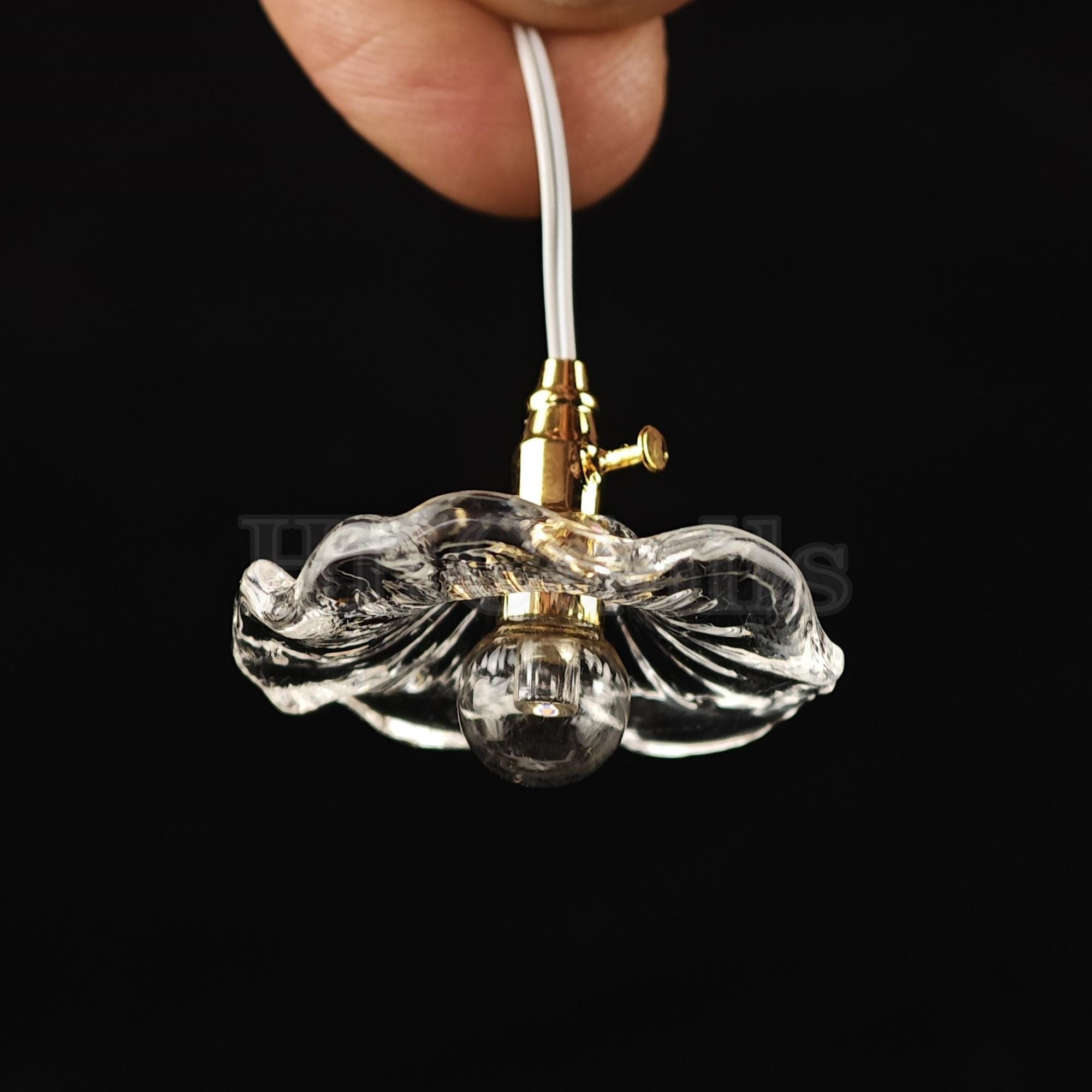 ミニチュアLEDシャンデリア：1/12スケールのドールハウス照明 - Etsy