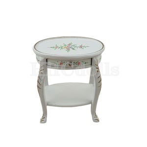Doll house 1/12 th Scale Miniature furniture white hand painted small table