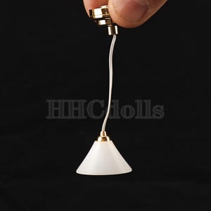 miniature light dollhouse white pendant light 1/12 scale decortion diy toys gift LED can light up