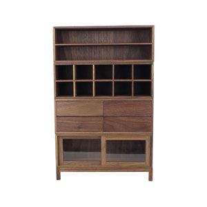 Miniature Black Walnut Cabinet: 1/6 Scale Doll Furniture