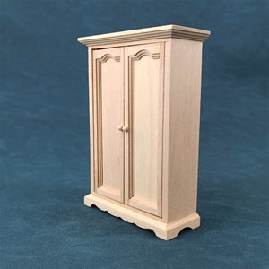 Holzspielzeugschrank Puppenhaus Miniatur Möbel 1/12 unbemalt