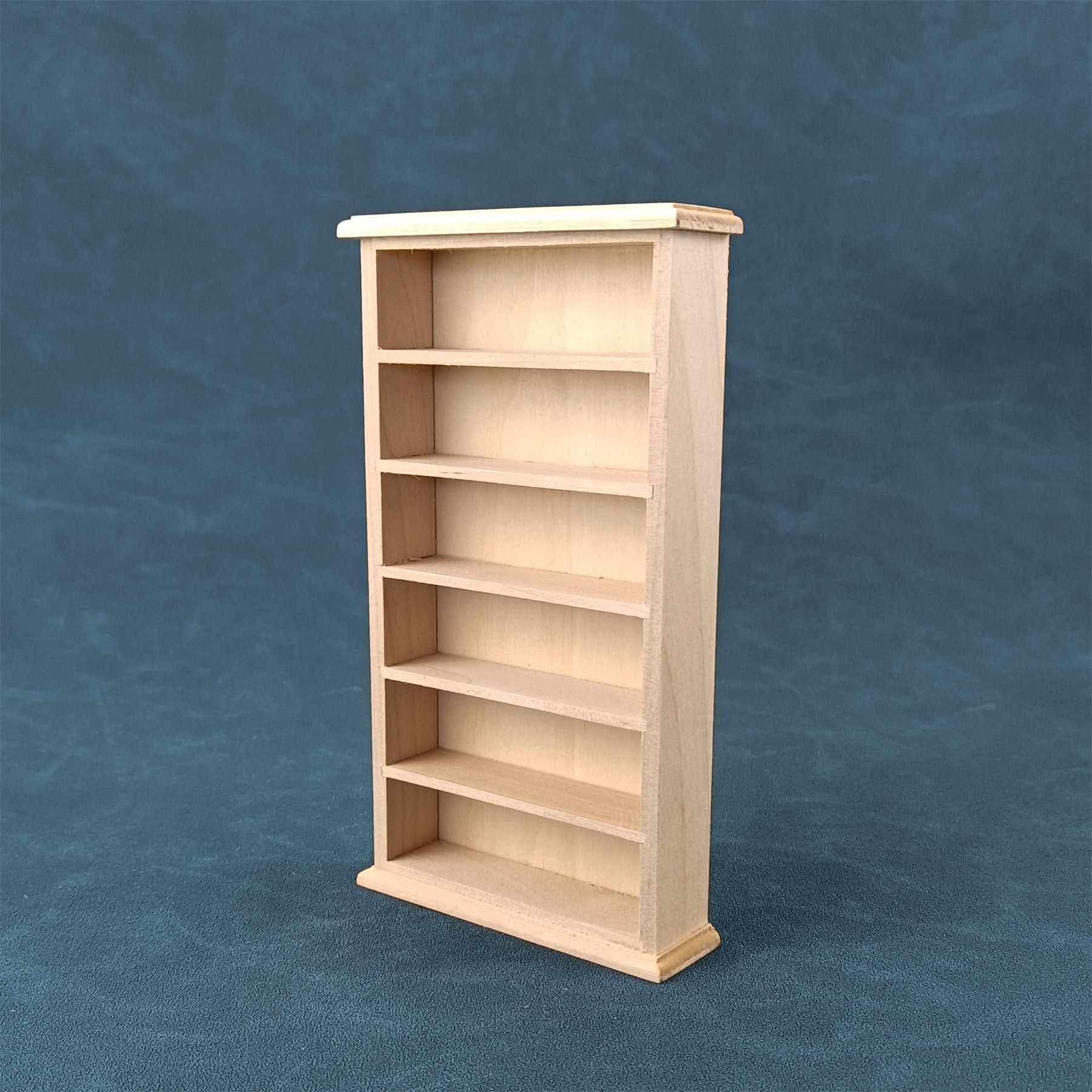 Libreria In Miniatura In Legno Per Casa Delle Bambole, Scala 1:12, 23x18cm, Colore Legno Naturale