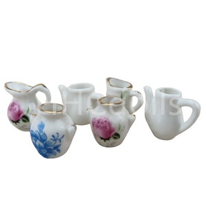 toy DIY Dollhouse 1:12 Scale Miniature Porcelain Model Painted porcelain bottle/kettle