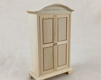 Armadio In Miniatura Scala 1:12 – In Legno Non Verniciato, Per Case Delle Bambole, Diorami E Collezionismo