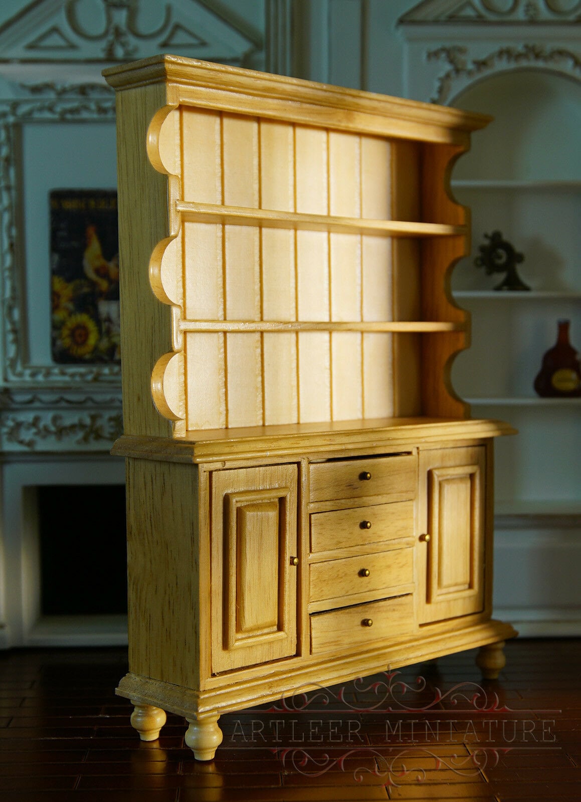 1/12 Wooden Bookcase Cupboard Handmade Fine Dollhouse Etsy