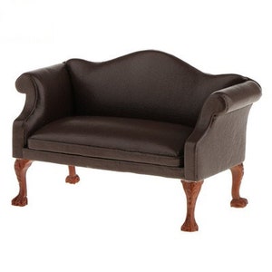 Dollhouse sofa 1:12 scale seat Miniature living room furniture Chair Wood Model