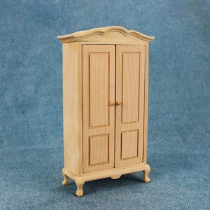 Schlafzimmer Möbel Puppenhaus Miniatur Möbel 1/12 unbemalt Kleiderschrank