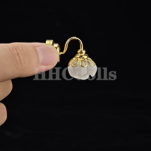 miniature light dollhouse Petal Chandelier 1/12 scale decortion diy toys gift LED can light up