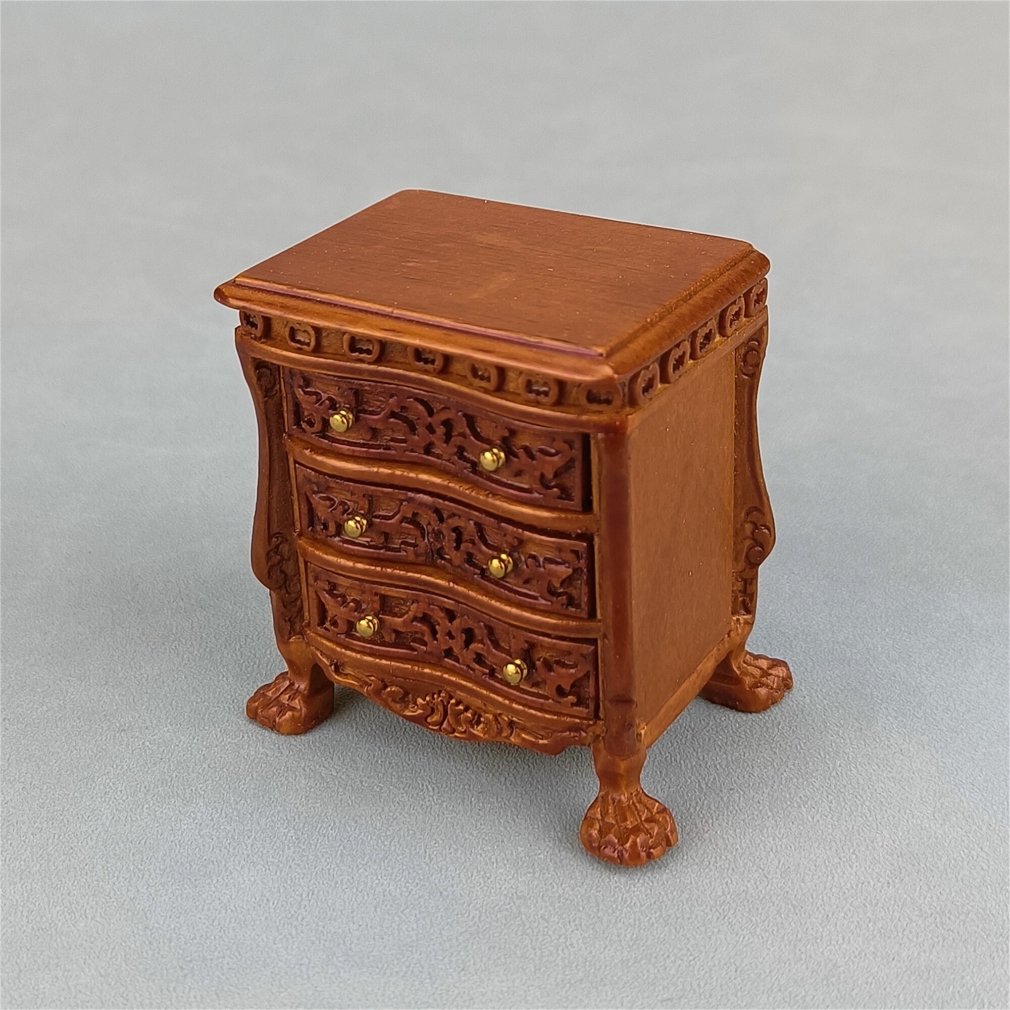 Miniature Dollhouse 112 Scale Walnut Color Bedside Table Dh6245 my