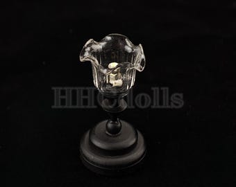 Lampadario In Miniatura Per Casa Delle Bambole In Lega, Rosso, 8.5x5.6x6.4 Cm