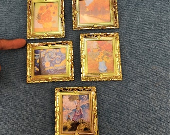 dollhouse oil painting/hanging picture miniature 1/12 scale decortion diy toys gift