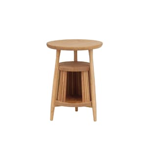 Miniature Cherry Wood Side Table: 1/6 Scale Dollhouse Decor