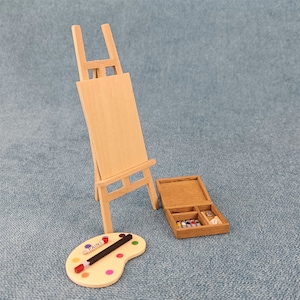 dollhouse drawing board stand Pen box Palette miniature 1/12 scale decortion diy toys gift