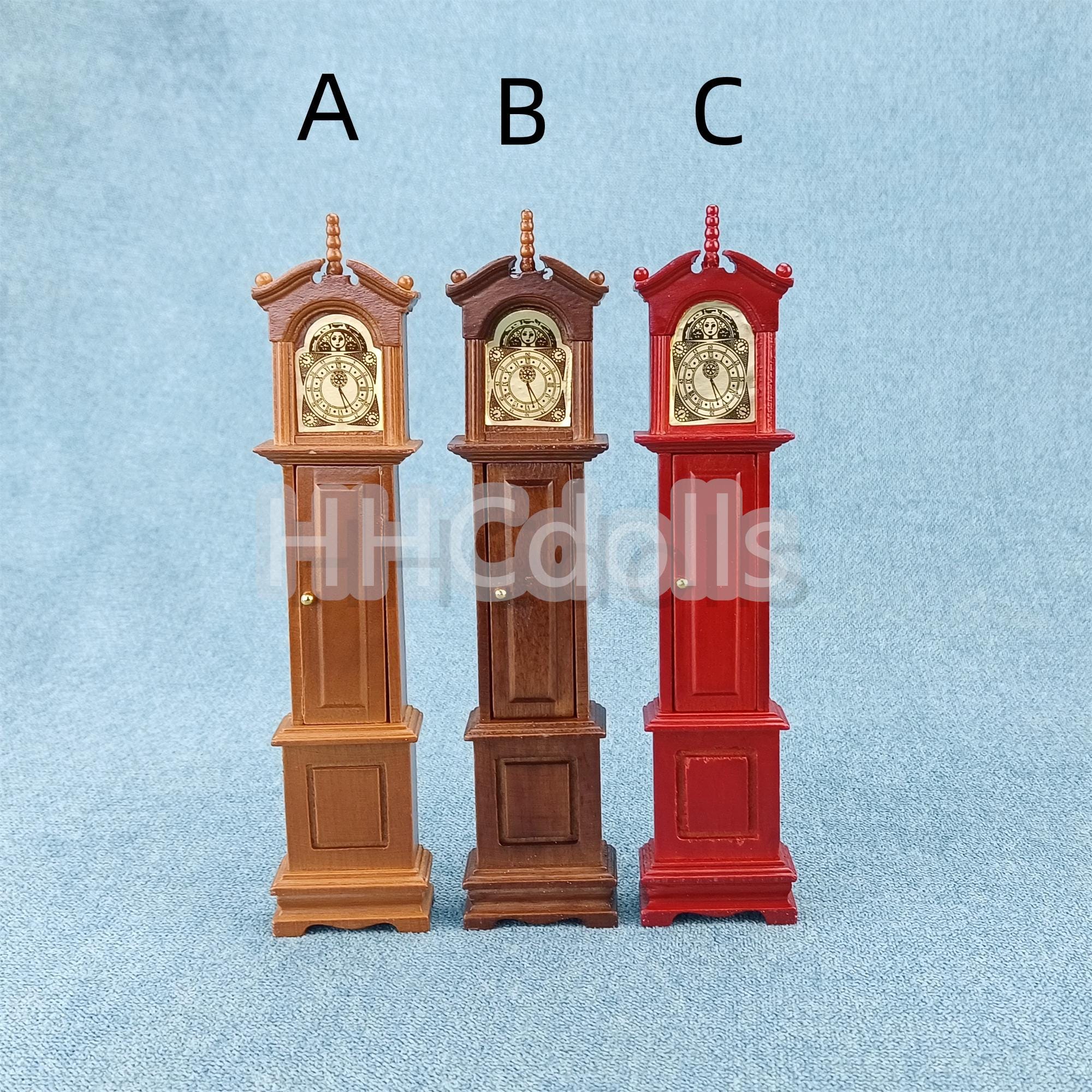 Orologio A Pendolo Miniature Per Case Delle Bambole - Scala 1:12, Legno, Decorazione Vintage