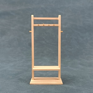 Holzspielzeug Puppenhaus Miniatur Möbel 1/12 Unlackierte Garderobe