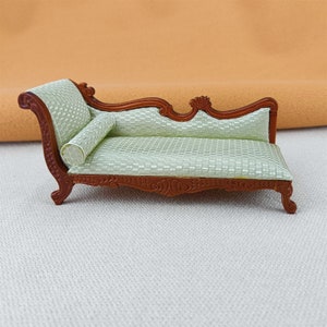Miniature Dollhouse chair 1:12 Scale wooden couch