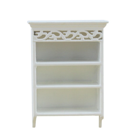 1:12 Scale Dollhouse Miniature Furniture White Wooden Wall Hanging Cabinet