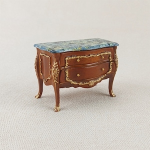 Miniatur Puppenhaus 1:12 Möbel handbemalt gold Beistellschrank
