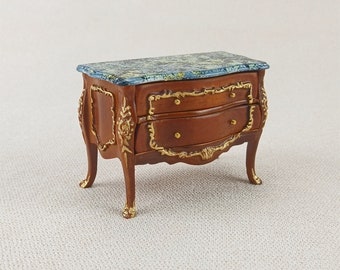 Miniature Dollhouse 1:12 Scale furniture hand painted gold Side cabinet