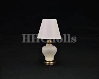 Miniature Dollhouse Table Lamp: 1/12 Scale LED Light Up