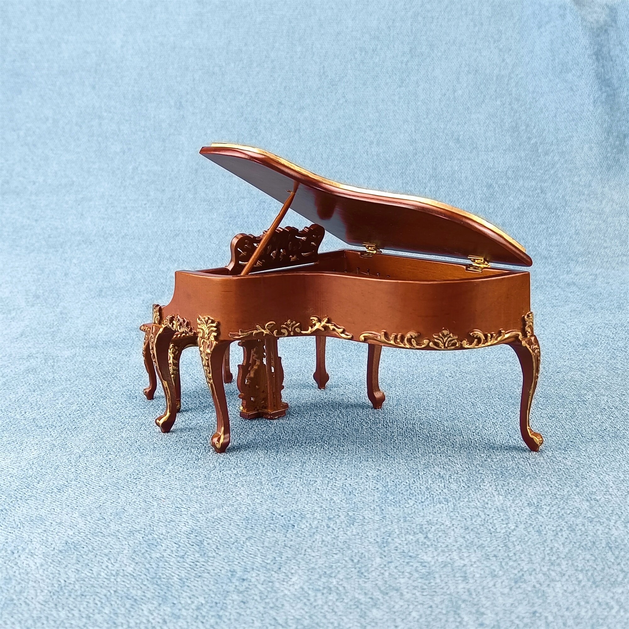 Miniature Dollhouse 1:12 Scale Musical Instrument Model Walnut Piano ...
