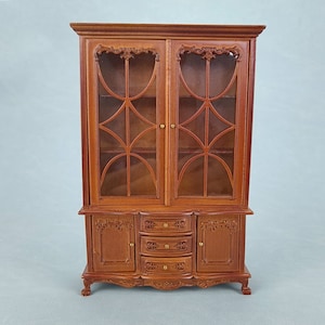 Miniature Dollhouse 1:12 Scale Handmade fine display cabinet