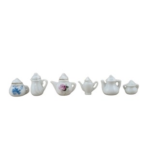 toy DIY Dollhouse 1:12 Scale Miniature Porcelain Model Painted porcelain bowl/teapot/Spice jar