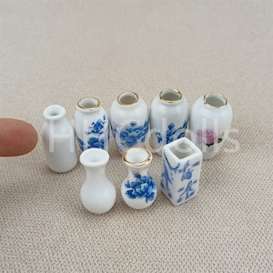 Spielzeug DIY Puppenhaus 01:12 Miniatur Porzellan Modell Vase Keramik material Handwerk