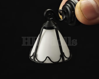 Miniature Dollhouse Wall Lamp: 1/12 Scale LED Light