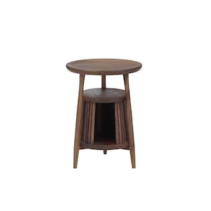Miniature Black Walnut Side Table: 1/6 Scale Dollhouse Decor