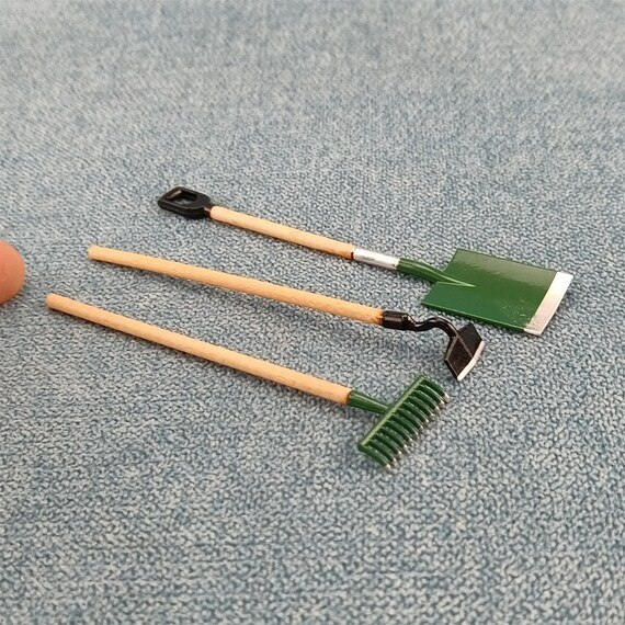 Kit D'outils De Jardin Miniatures 1/12 Pour Maison De Poupée - En Alliage Bronze - Neuf