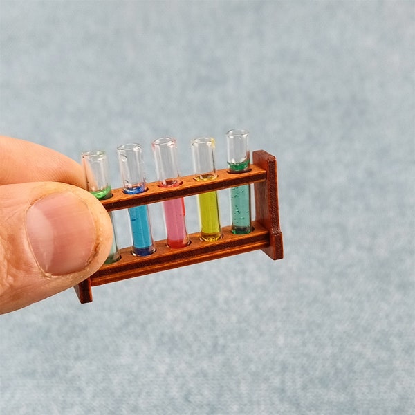 dollhouse Colorful test tube and rack miniature 1/12 scale model decortion diy toys