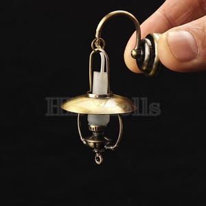 miniature light dollhouse Outdoor wall light 1/12 scale Door light decortion diy toys gift LED can light up