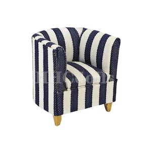 Dollhouses 1/12 scale miniature Striped fabric chair model