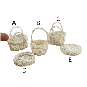 dollhouse Storage woven basket miniature model 1/12 scale decortion diy toys image 1