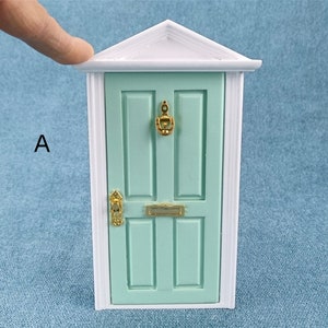 tooth fairy wooden Door Dollhouse miniature gifts 1/12 scale model toy multiple colour