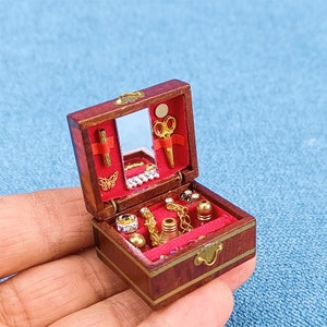 Miniatur Schmuckschatulle Puppenhaus 1:12 Spielzeug Geschenk