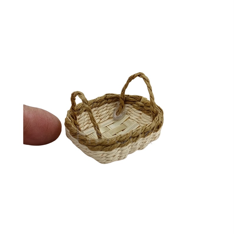 dollhouse woven basket and hand basket miniature 1/12 scale decortion diy toys D 36x34x15mm