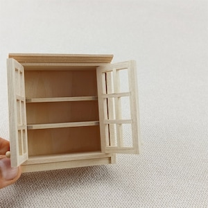 wooden toy wall cabinet Dollhouse miniature furniture 1/12 scale unpainted