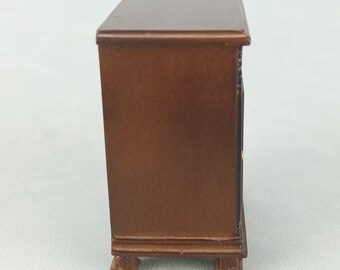 Mini-Kleiderschrank Für Puppenhaus 1:12 – Aus Holz, Mit Doppeltüren, Vintage Braun