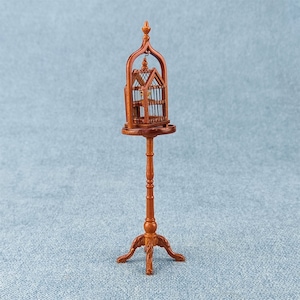 Miniature Dollhouse 1:12 Scale Wooden birdcage and shelve