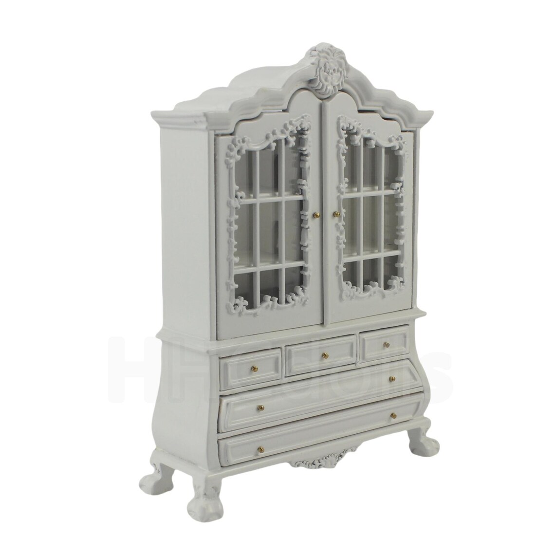 White Miniature Wooden Handmade Dollhouse 112 Scale Armoire/display