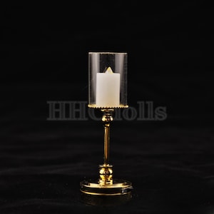 Miniatur licht puppenhaus lampe tischlampe 1/12 dekoration spielzeug geschenk LED kann leuchten