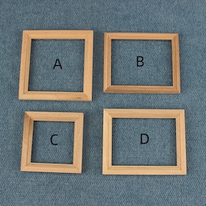 Miniature DIY Toys Dollhouse Home Decor solid wood unpainted oil painting frame 1:12
