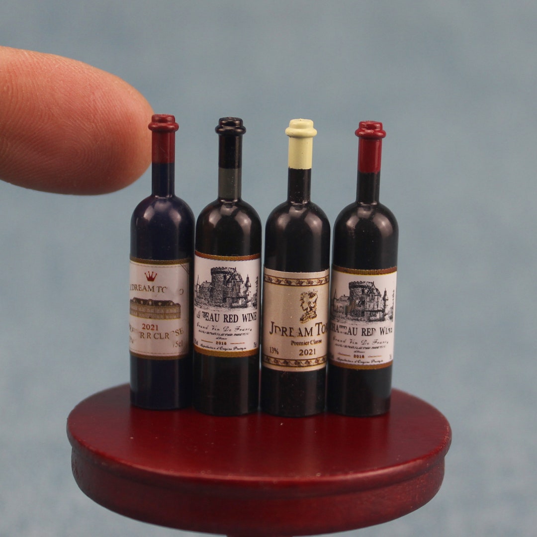 Dollhouse Wine Model Miniature 1/12 Scale Decortion Diy Toys Wine Bottle Model Etsy