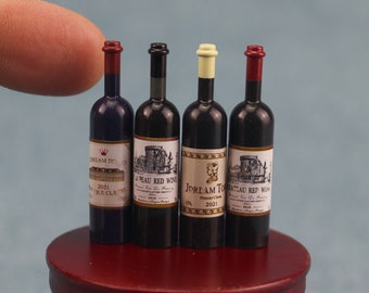 dollhouse wine model miniature 1/12 scale decortion diy toys wine bottle model