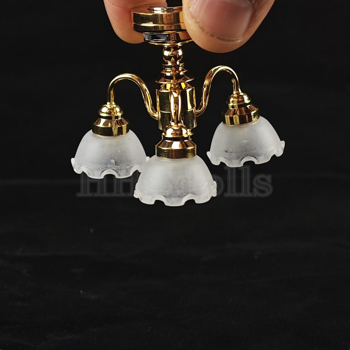 Miniature LED Chandelier: Dollhouse Luxury Lighting, 1/12 Scale - Etsy
