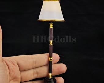 Dollhouse Floor Lamp: Miniature LED Light, 1/12 Scale