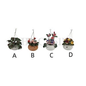 Puppenhaus 1:12 Maßstab Miniatur-Topfpflanze Modell Blumenampel