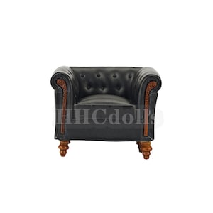 Dollhouse Living Room Furniture Sofa Wood Model Chair Exquisite 1/12 Armchair